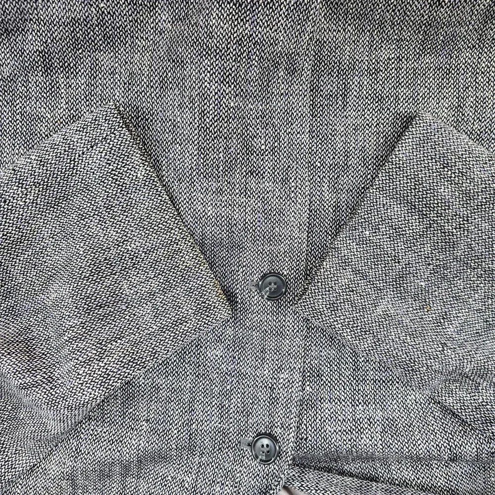 Stafford Blazer 46R 100% Silk‎ Tweed Black White Sport Coat Two Button